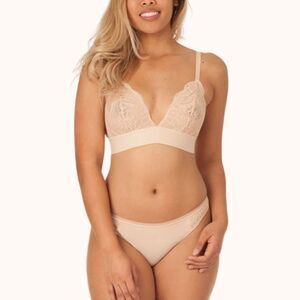 Lively The Long Line Lace Bralette Toasted Almond Size Small